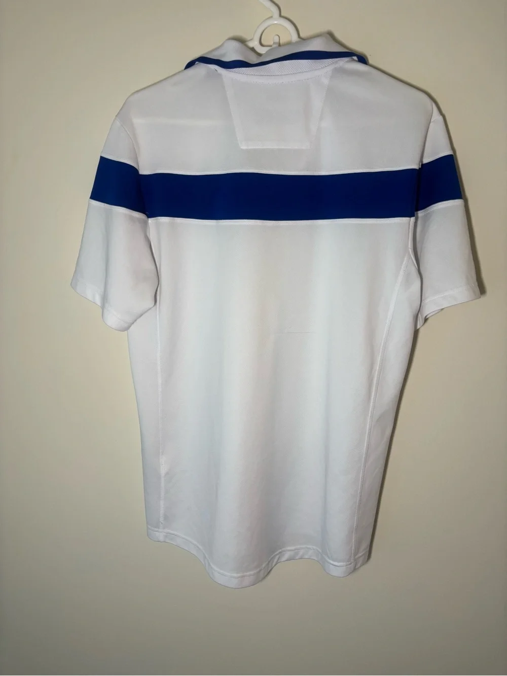 adidas White & Royal Blue Kansas Jayhawks Polo